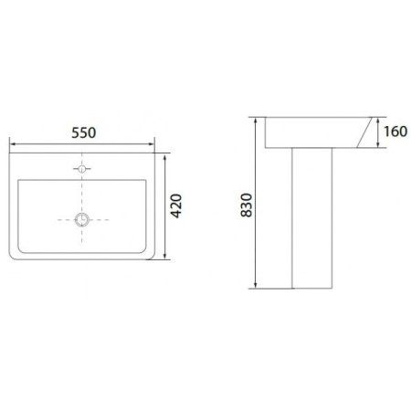 Раковина BelBagno Monti 55