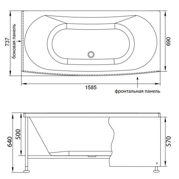 Акриловая ванна Aquanet Izabella 00203985 160х70