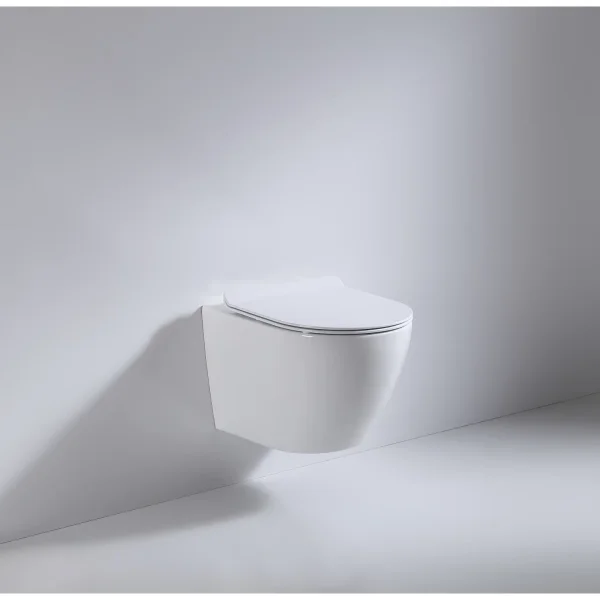 Унитаз подвесной beWash Minimal BKWHR003480 безободковый, с сиденьем микролифт, белый