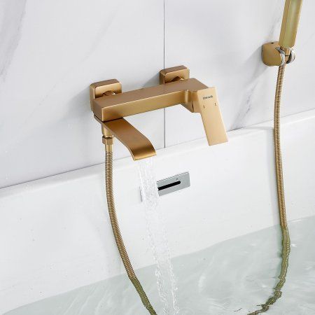 Смеситель для ванны однорычажный  Shevanik S4002G, Золотой сатин