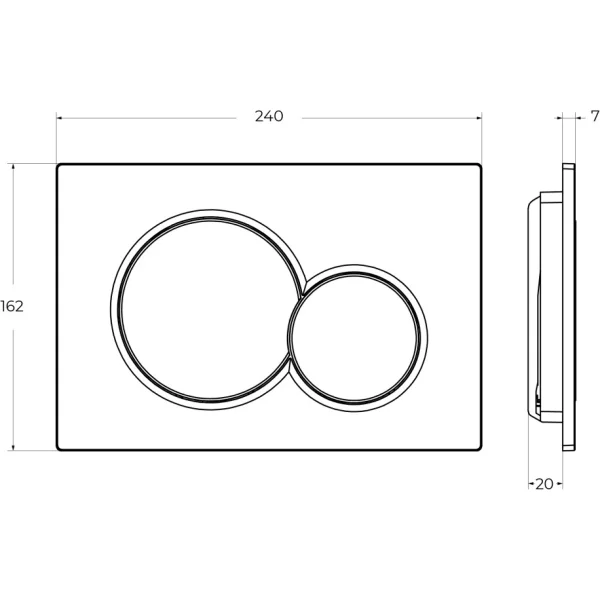 Кнопка смыва Cezares Stylus STYLUS-BTN-NOP для инсталляции, черный матовый