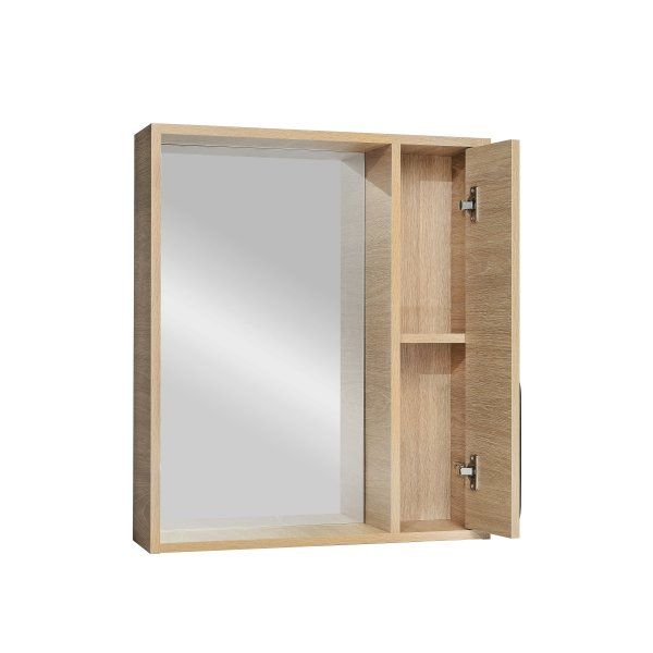 Зеркальный шкаф VIANT "Кёльн" 60 правый светлое дерево 160х600х700 (VKEL60SD-ZSH)