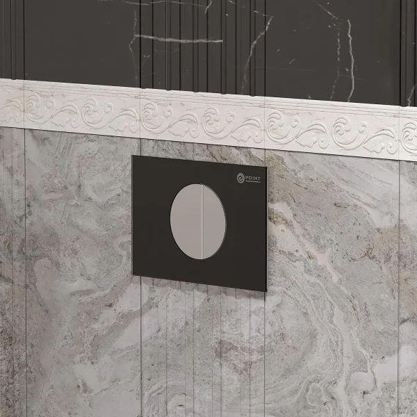 Кнопка смыва Point Венера PN44073BC для инсталляции, черный/хром
