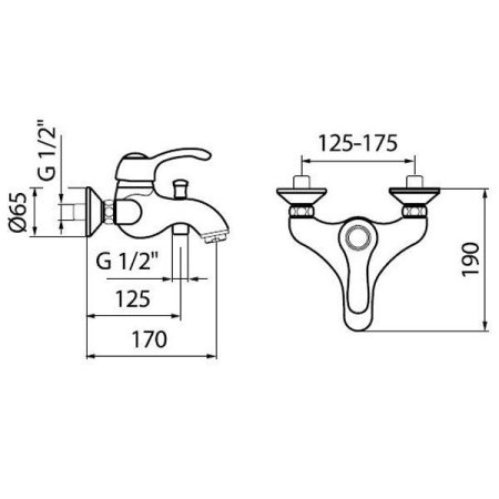 Смеситель для ванны Webert Aurora AU850102015 хром