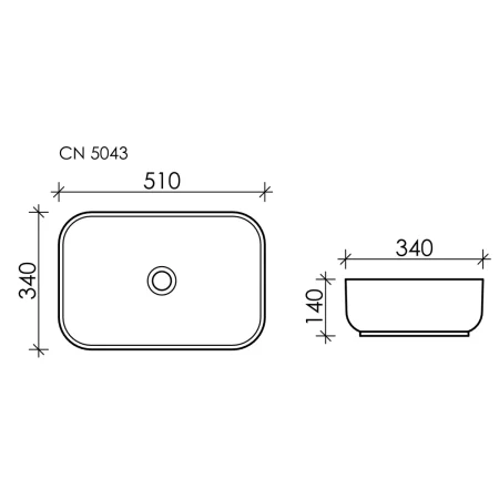Раковина 51x34 см Ceramica Nova Element CN5043