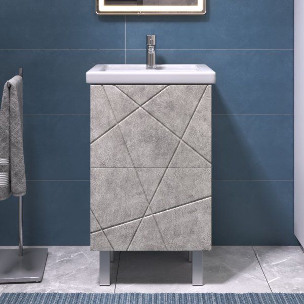 Тумба VIGO Geometry под раковину Geometry 500-0-2 (Фостер) бетон (tn.bsf.GEO.FOS.50.2Y бетон)