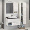 Тумба-умывальник COMFORTY Comforty Прага-90 дуб белый со светло-серой столешницей с раковиной Comforty 78189