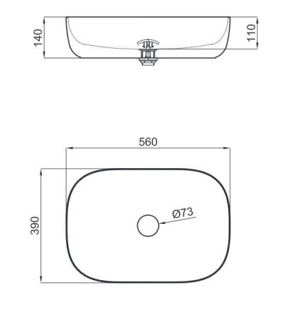 Раковина Noken Liem N372769981 56х39 белый