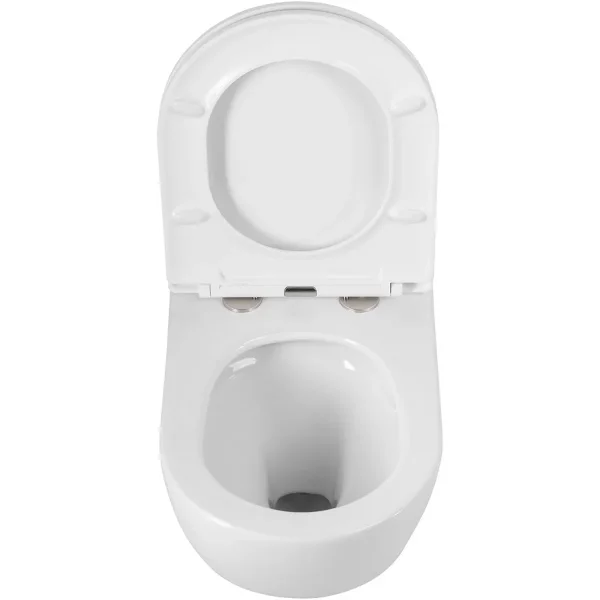 Унитаз подвесной Cezares Relax CZR-38088-49-TH-TOR/SC безободковый, торнадо, с сиденьем микролифт, белый