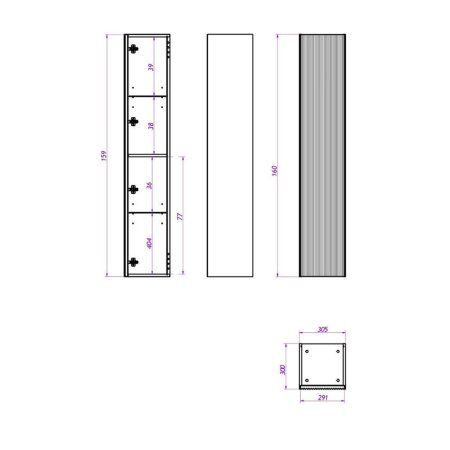 Шкаф-пенал La Fenice Terra FNC-05-TER-BG-30 Blu Grigio синий матовый