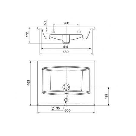 Раковина Vigo Элина 60