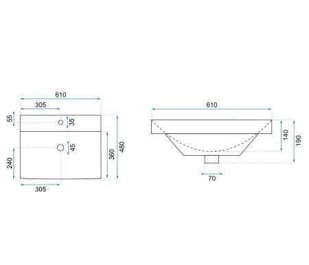 Умывальник (раковина) REA DAISY врезной белый REA-U0875