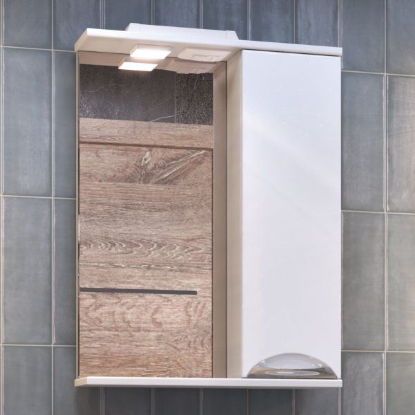 Шкаф VIGO навесной с зеркалом Callao 500 (правый) со спотом (z.CAL.50.R.El)