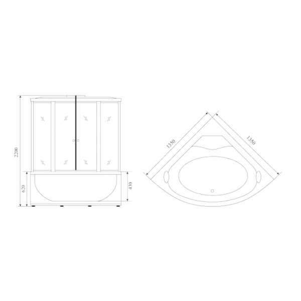 Душевая кабина Timo Standart 135*135*220  (T-1135)