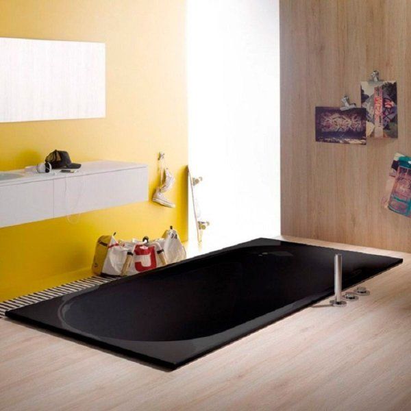 Ванна стальная Bette Comodo 1251-035 180x80 с шумоизоляцией, черный матовый