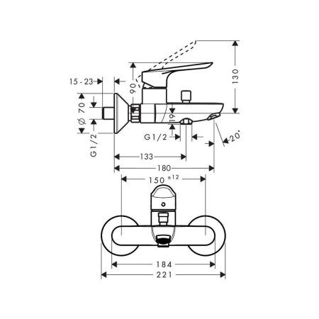 Смеситель Hansgrohe Logis E 71415000 для ванны