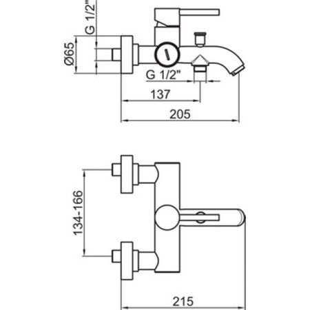 Смеситель для ванны Webert Elio EL850102560 черный