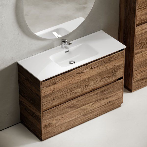 Тумба под раковину SANCOS Libra Floor напольная, 1190х450х840, c двумя ящиками оснащенными доводчиками, дуб чарльстон,  LB120F-1ECH