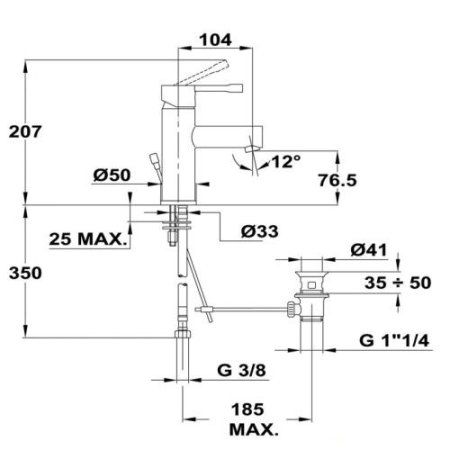 Смеситель Teka ALAIOR XL 223460200 Хром