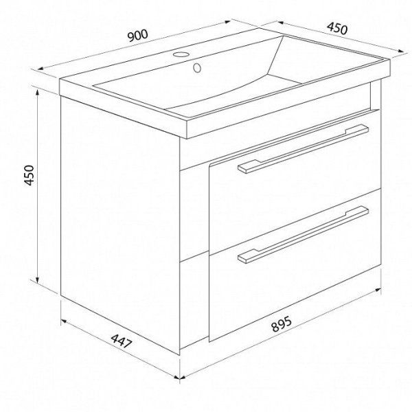 Тумба с раковиной IDDIS Color Plus COGAL9CN0WET0iYC95UGK белый/коричневый