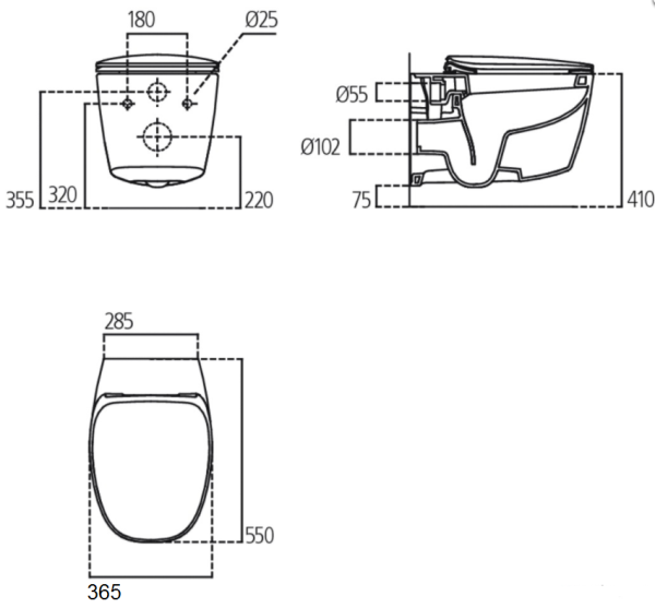 Унитаз подвесной Ideal Standard Dea AquaBlade T348801 безободковый с сиденьем дюропласт SoftClose
