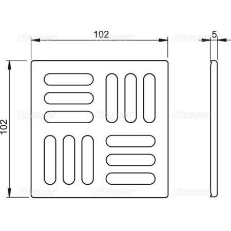 Решетка AlcaPlast MPV004 нержавеющая сталь