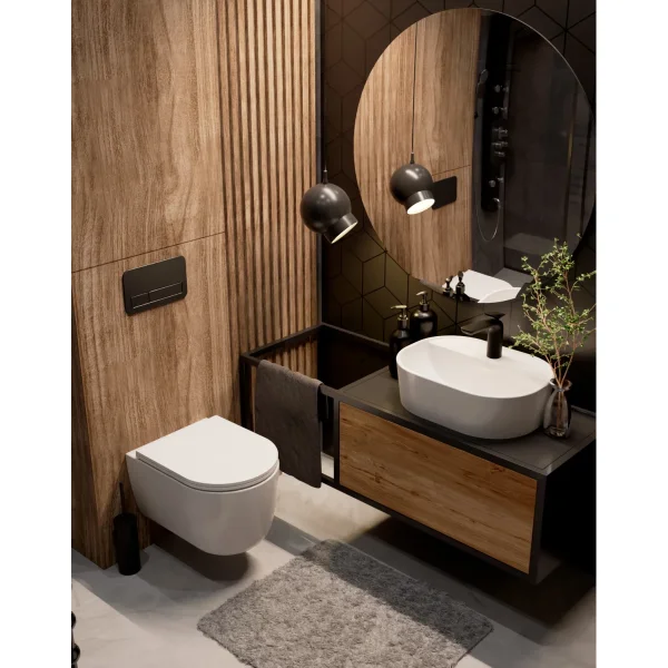 Унитаз подвесной AQUAme AQM2013PRO безободковый, с сиденьем микролифт, белый глянец