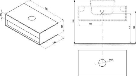 Тумба под умывальник SD Step 1000 Белый/дуб X000001417