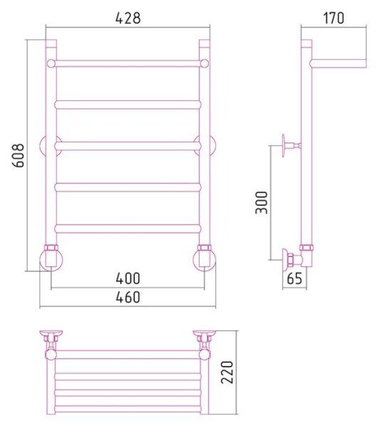 Полотенцесушитель водяной Стилье Универсум 60х40