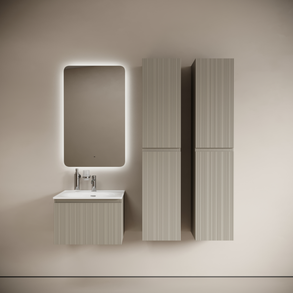 Тумба подвесная SANCOS Code 590х453х400, c одним ящиком оснащенным доводчиками, цвет серая платина ,  CD60GP