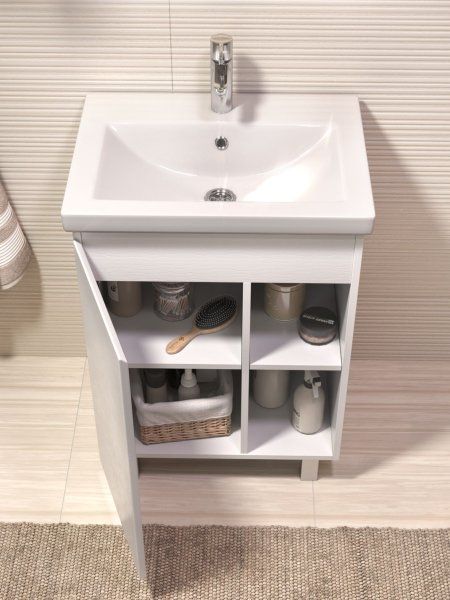 Тумба под раковину VIGO Milos 600-1-0 (Como) белый, поставляется в разобранном виде (316 белый)