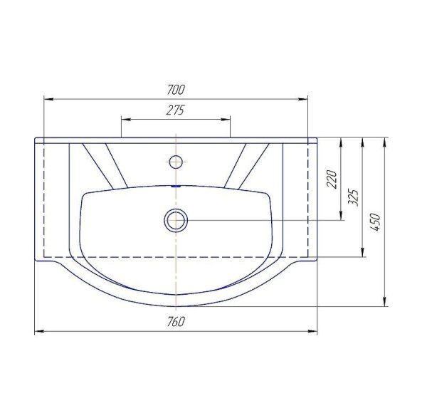 Раковина Aqwella Элеганс 4620008197371 75х45 белый
