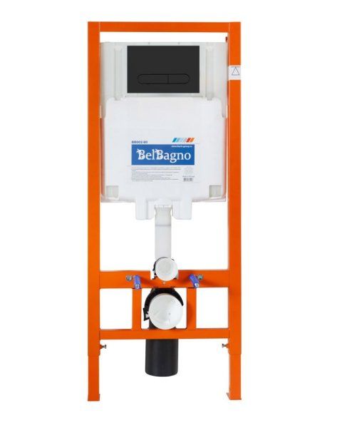 Комплект 4 в 1 BelBagno Sela BB3201CHR-MB/BB3201SC-MB/BB002-80/BB007-PR-NERO.M с кнопкой