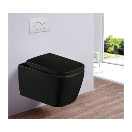 Унитаз подвесной Esbano Tiron-C безободковый, черный матовый