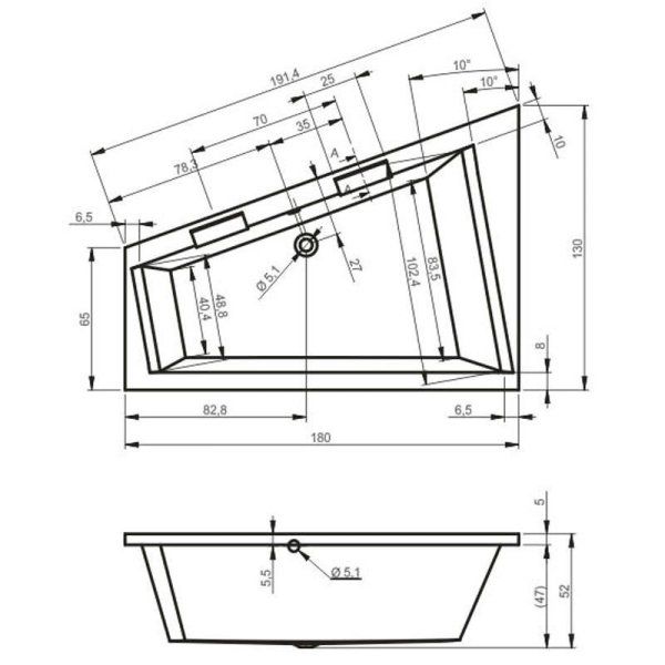 Ванна акриловая Riho Doppio BA9000500000000 180x130 R