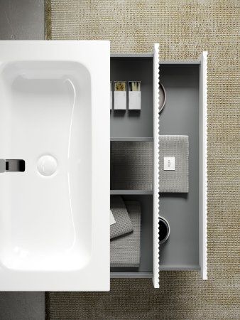 Тумба подвесная SANCOS Snob R 590х445х500, c двумя ящиками оснащенными доводчиками, Bianco, SNR60W