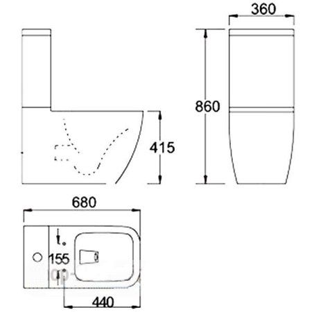 Унитаз-компакт Eago WA390P