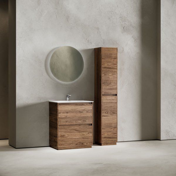 Тумба под раковину SANCOS Libra Floor напольная, 690х450х840, c двумя ящиками оснащенными доводчиками, дуб чарльстон,  LB70FECH