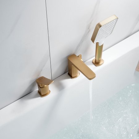 Смеситель для ванны Shevanik S9PY91JL2GJB, Золотой сатин