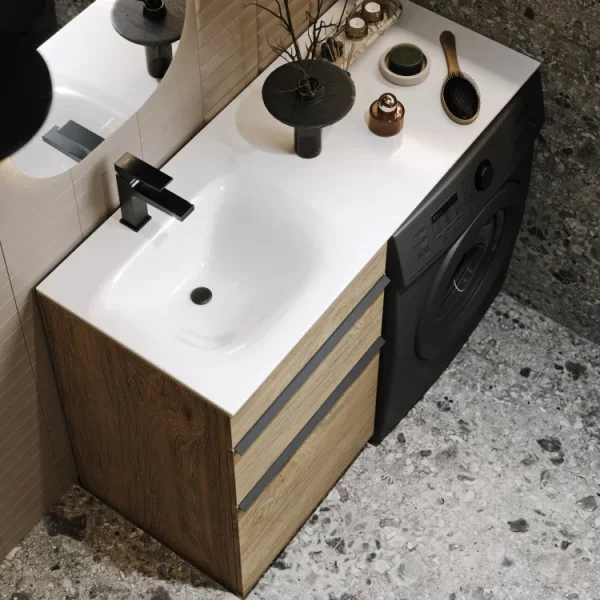 Тумба под раковину Aqwella Terra TER01052NDB 53,5 см, напольная, над стиральной машиной, дуб балтийский