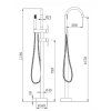 Смеситель Comforty напольный, FE018M-CMT, черный матовый