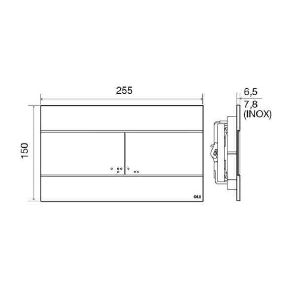 Кнопка смыва Oli 25.5х6.5х15 для инсталляции, ABS пластик, цвет Хром (CG23000010196)