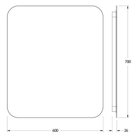 Зеркало с LED-подсветкой настенное Defesto Opti DF 2816 60x70