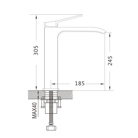 Смеситель для раковины однорычажный с гайкой Shevanik S4111, Хром