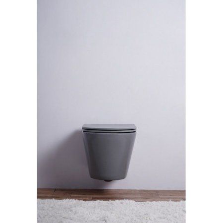 Унитаз подвесной Esbano Clavel безободковый, серый матовый