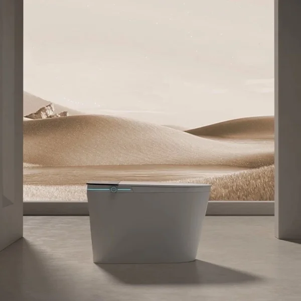 Электронный унитаз-биде напольный Ceruttispa Ester Smart CT10617 импульсный, безободковый, торнадо, с сиденьем микролифт, белый