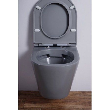 Унитаз подвесной Esbano Clavel безободковый, серый матовый