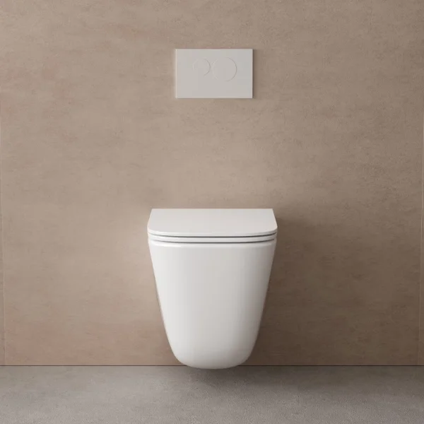 Унитаз подвесной Abber Rechteck AC1220TC безободковый, торнадо, с сиденьем микролифт, белый