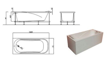Акриловая ванна Kolpa San String 160х70