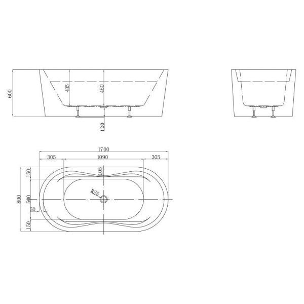 Акриловая ванна BelBagno BB407-1700-800